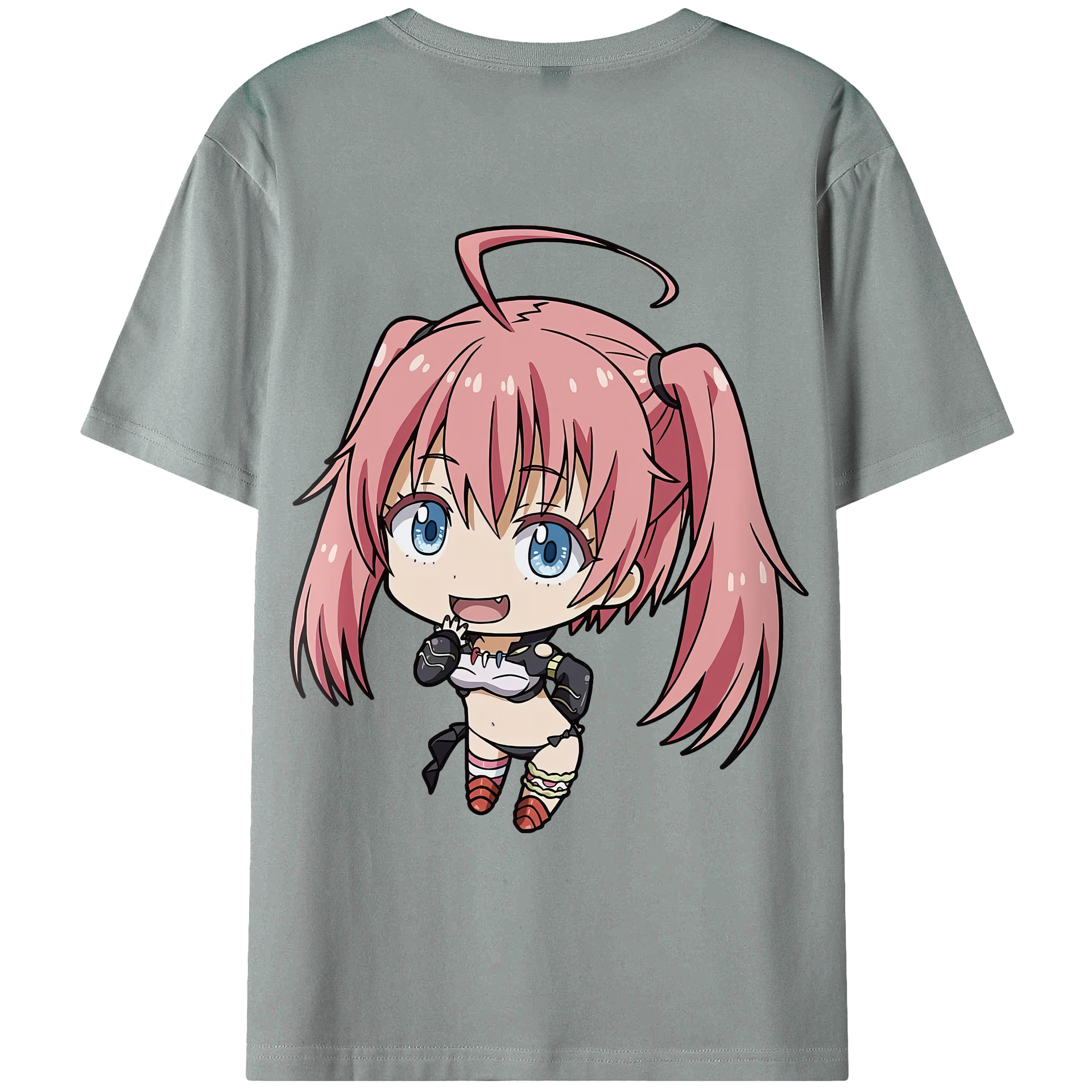 （画像用） 転スラ Regarding Reincarnated to Slime 綿100％ メンズ半袖Tシャツ（バックプリント） 通気性